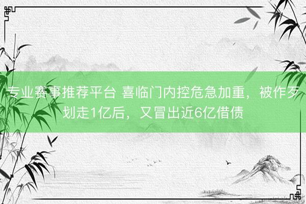 专业赛事推荐平台 喜临门内控危急加重，被作歹划走1亿后，又冒出近6亿借债