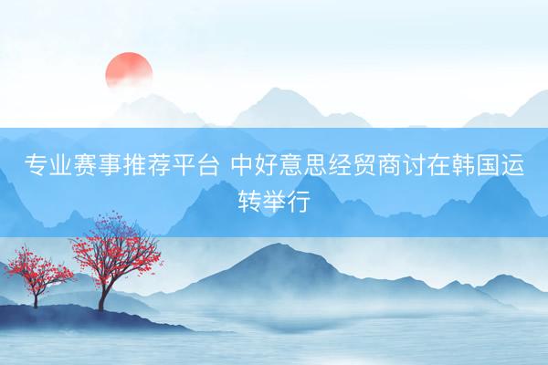 专业赛事推荐平台 中好意思经贸商讨在韩国运转举行