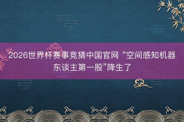2026世界杯赛事竞猜中国官网 “空间感知机器东谈主第一股”降生了