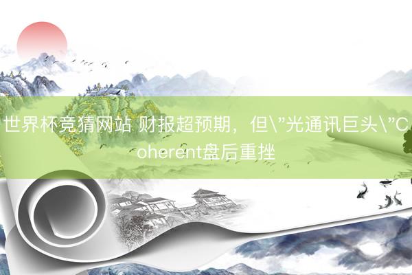 世界杯竞猜网站 财报超预期，但