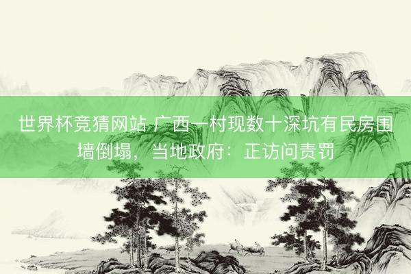 世界杯竞猜网站 广西一村现数十深坑有民房围墙倒塌，当地政府：正访问责罚
