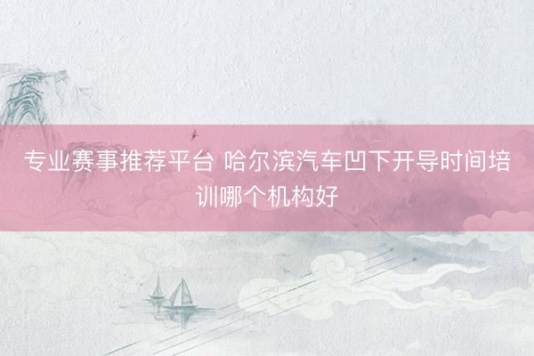 专业赛事推荐平台 哈尔滨汽车凹下开导时间培训哪个机构好