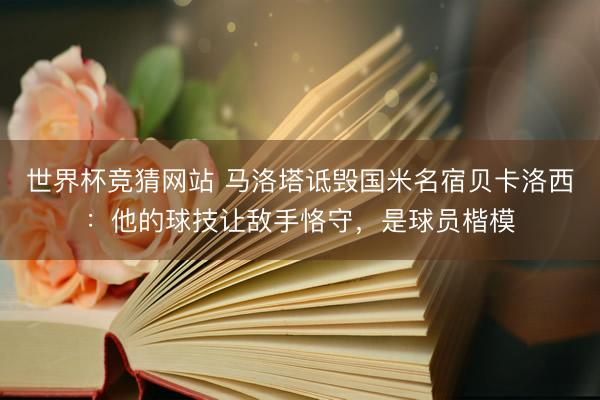 世界杯竞猜网站 马洛塔诋毁国米名宿贝卡洛西：他的球技让敌手恪守，是球员楷模