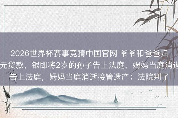 2026世界杯赛事竞猜中国官网 爷爷和爸爸归并天离世，留住50万元贷款，银即将2岁的孙子告上法庭，姆妈当庭消逝接管遗产；法院判了