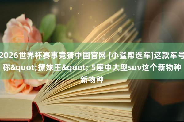 2026世界杯赛事竞猜中国官网 [小鲨帮选车]这款车号称"撩妹王" 5座中大型suv这个新物种
